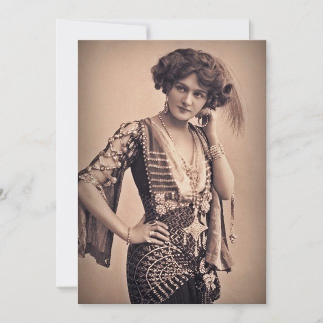 Carte Étoile de cinéma Lily Vintage (Devant)