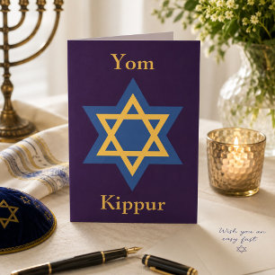 Carte Étoile de David élégante pour Yom Kippour