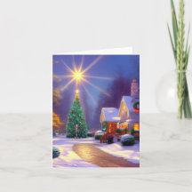 Étoile de Noël brillant au-dessus d'un arbre de No