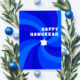 Carte Étoile moderne Swirl de David HAPPY HANOUKKA VACAN