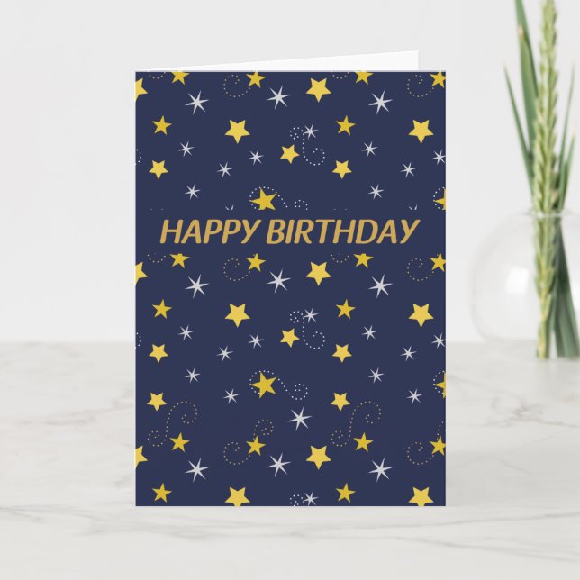 Carte Étoiles d'anniversaire (Devant)