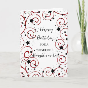 Carte Etoiles et tourbillons fille en droit Anniversaire