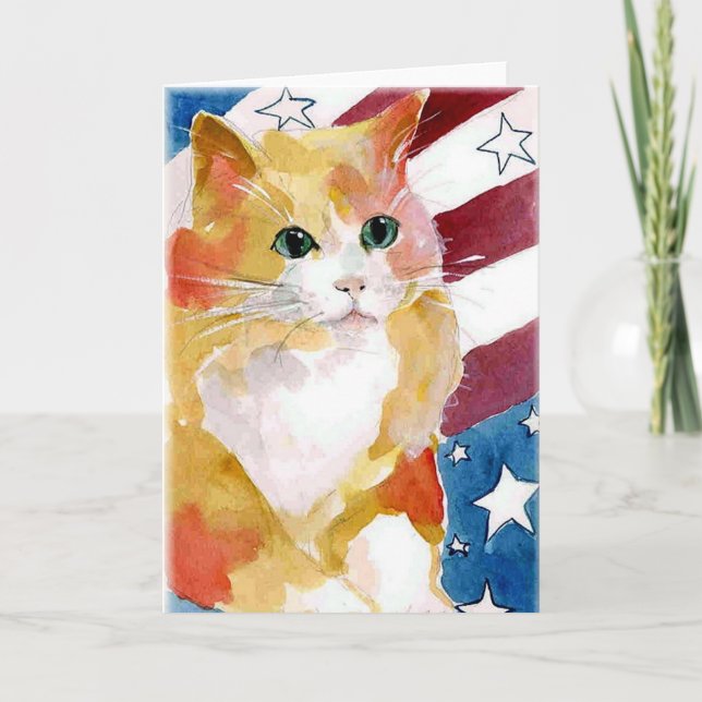 Carte Étoiles tigrées et rayures de chaton (Devant)