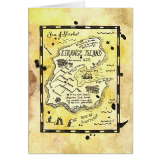 Carte étrange de carte de trésor de pirate d'île