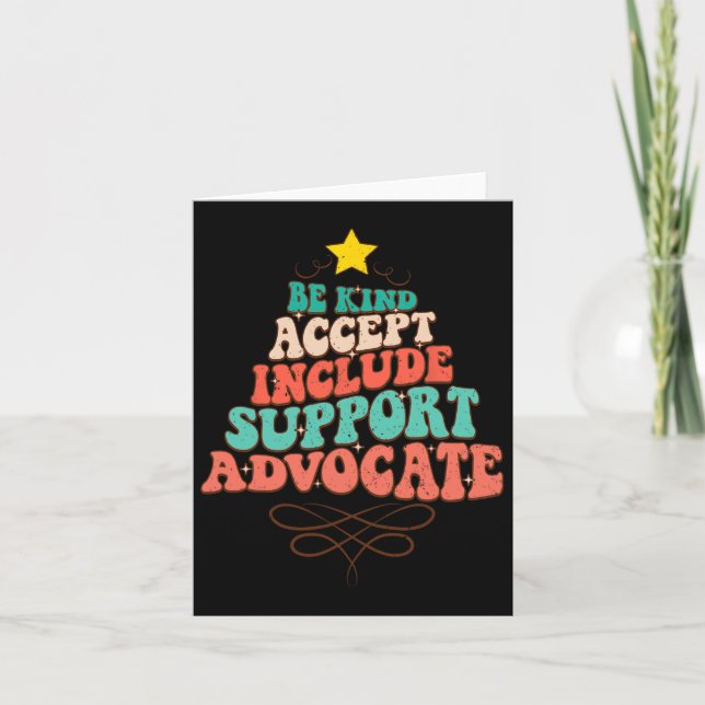 Carte Être gentil Accepter Inclure Soutien Noël Spécial  (Devant)