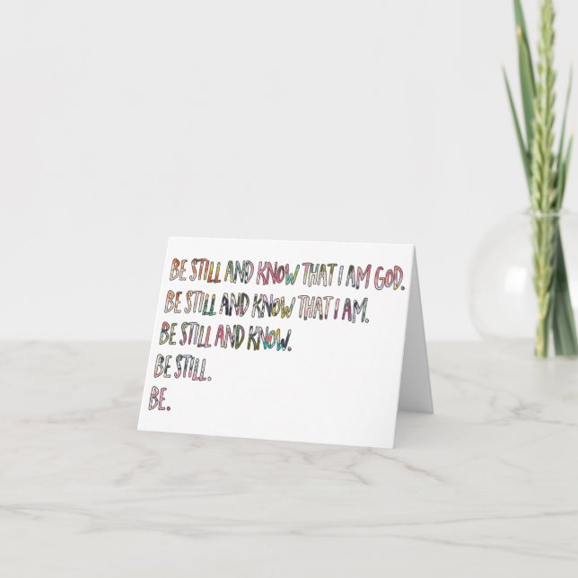Carte Être mort et connaître, Inspirationnel, Verse bibl (Devant)