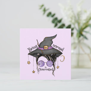 Carte Être Normal Est Surévalué - Quirky Witch Halloween