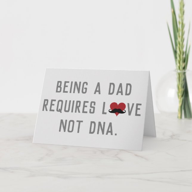 Carte Être Papa Nécessite L'Amour Pas L'ADN Coeur Mousta (Devant)