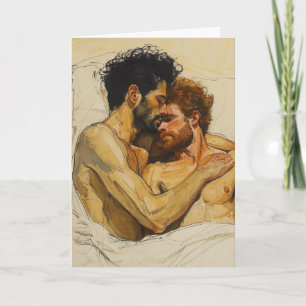 Carte Étreinte expressionniste en ombre