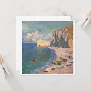 Carte Étretat, La Plage et la Falaise d’Amont, Monet