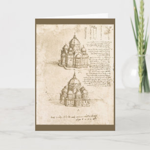 Carte Étude de cathédrale architecturale de Léonard de V