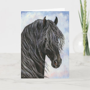 Carte Étude frisonne de cheval