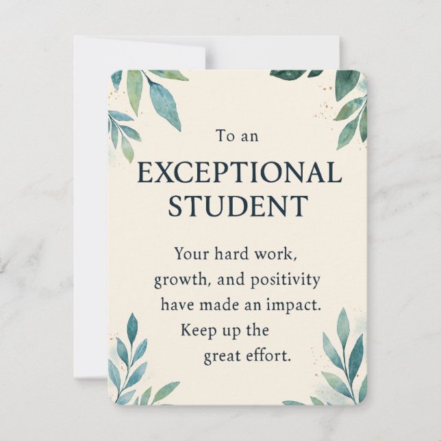 Carte Étudiant exceptionnel – Professeur inspirant Appré (Devant)