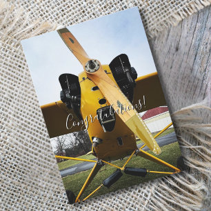 Carte Étudiant pilote premier avion solo Félicitations
