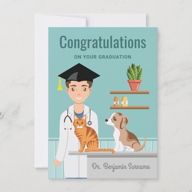 Carte Étudiant vétérinaire DVM Graduate Félicitations (Devant)