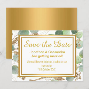 CARTE EUCALYPTUS LUXE OR BOTANIQUE SAUVER LA DATE