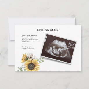 Carte Eucalyptus Tournesol Pregnant Sonogramme Révélatio