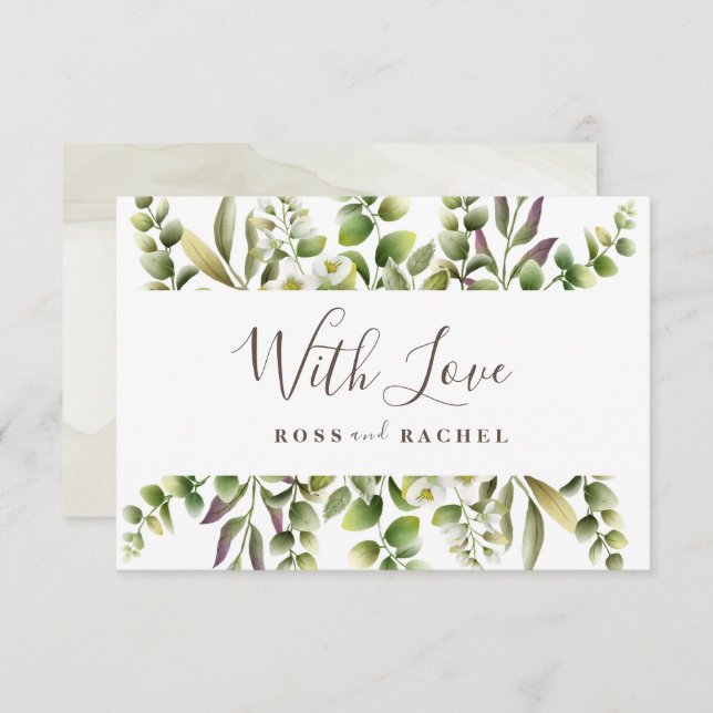 Carte Eucalyptus Vert Élégant (Devant / Derrière)