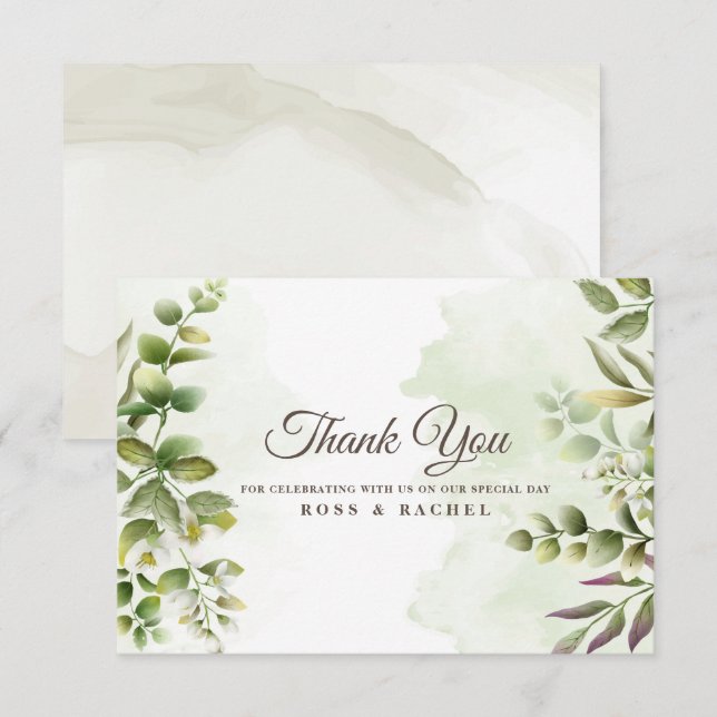 Carte Eucalyptus Vert Élégant (Devant / Derrière)