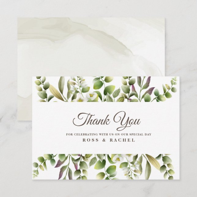 Carte Eucalyptus Vert Élégant (Devant / Derrière)