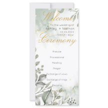 Eucalyptus vert & or aquarelle Mariage