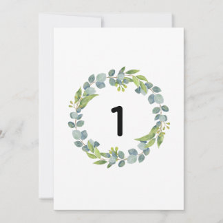 Carte Eucalyptus Wreath Botanical Wedding Table Number C