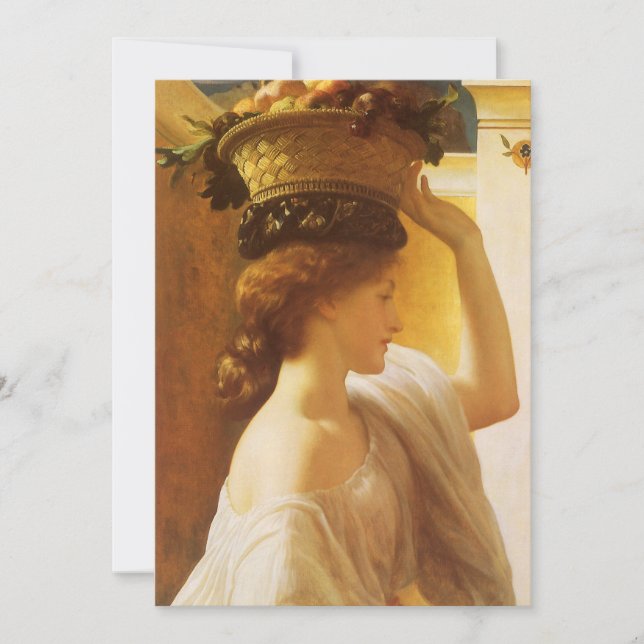 Carte Eucharis - Fille avec un panier de fruits de Leigh (Devant)
