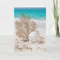 Éventail marin d'anniversaire avec dollar de sable