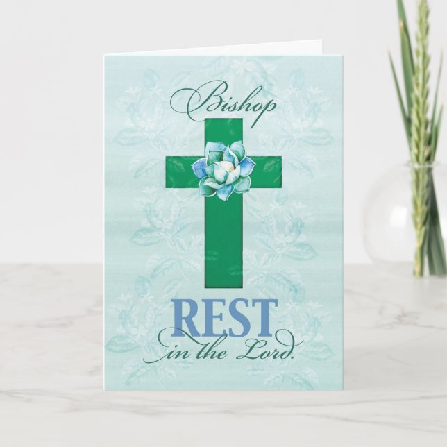 Carte Évêque Bien, Repose en croix de notre Seigneur (Devant)