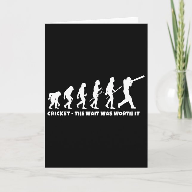 Carte Évolution du cricket pour joueur de cricket drôle  (Devant)