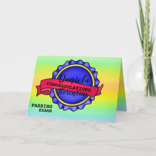 Carte Exam Pass Banner Achievement Happy Félicitations