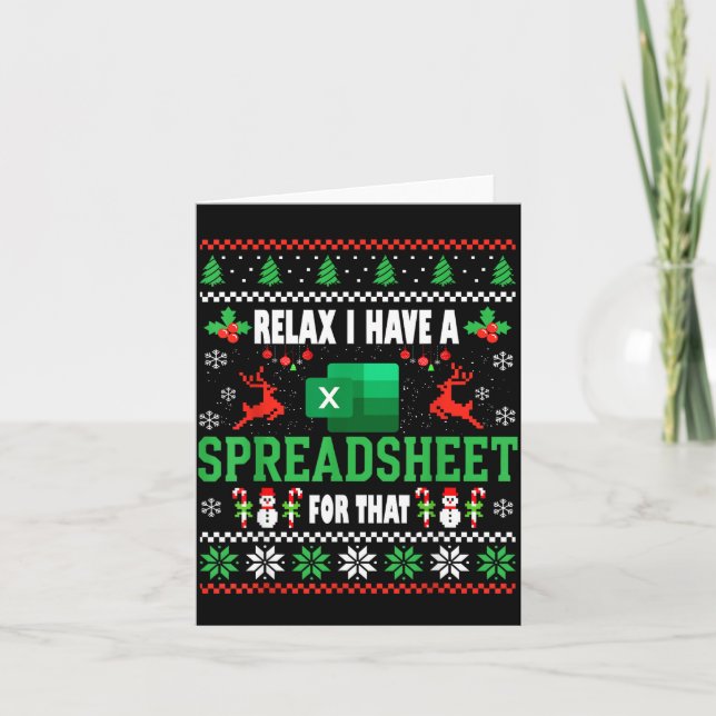 Carte Excel Ugly Christmas Sweater I Have A Spreadsheet  (Devant)