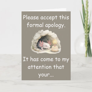 Carte Excuse de retard pour anniversaire de la Cave Sala
