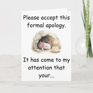 Carte Excuse de retard pour anniversaire de la Cave Sala