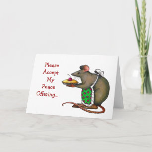 Carte Excuses : Désolé : Offre de paix : Mme Rat : Art