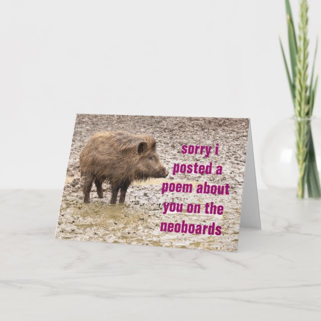 Carte excuses pour poème (Devant)