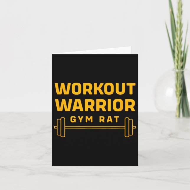 Carte Exercice Guerrier Bodybuilding Funny Gym Rat (Devant)