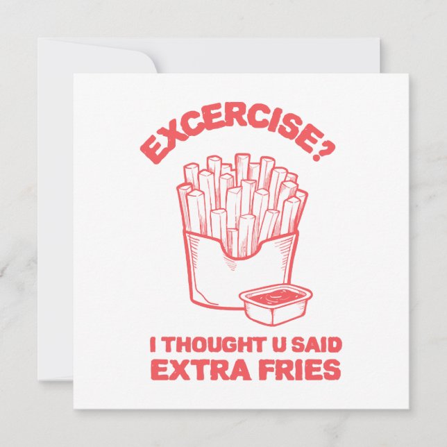 Carte Exercice Je pensais que vous avez dit frites suppl (Devant)