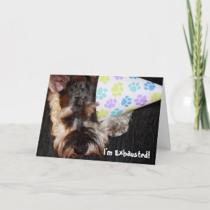 Carte Exhausted Puppy with Party