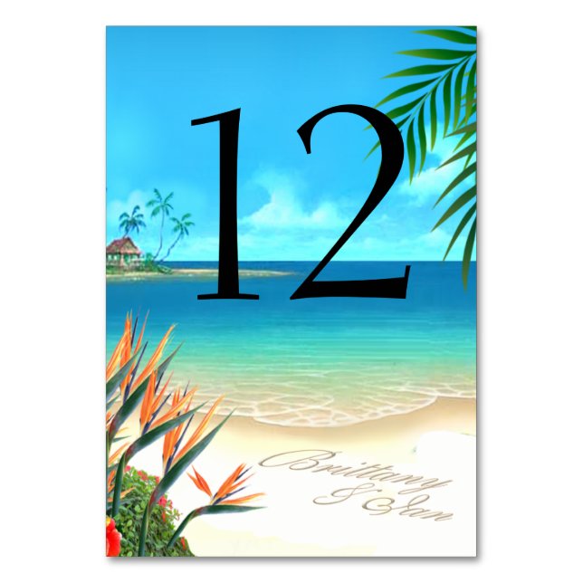Carte Exotic Beach Table M'ASK 4 NOMS DANS LE SABL (Par défaut)