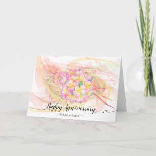 Carte Exotic Plumeria Flower Abstract Art Calligraphy