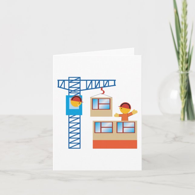 Carte Exploitant De Grue Et Travailleur De Construction (Devant)