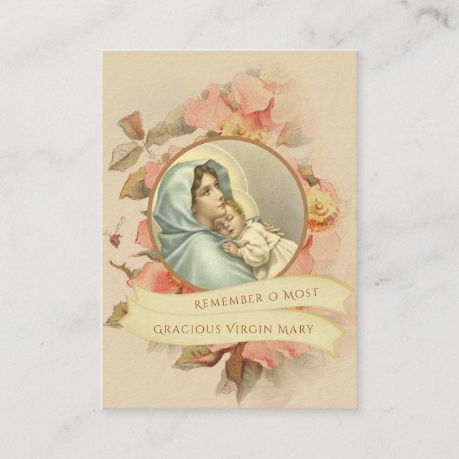 Carte exprès bénie de prière de Novena de Vierge (Devant)