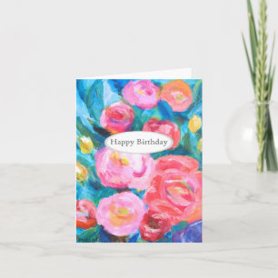 Carte Expressionniste Abstrait Floral Art Joli Anniversa