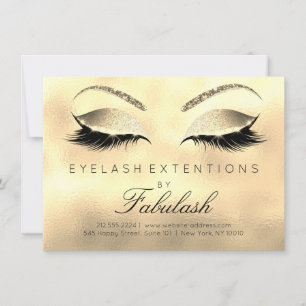 Carte Extension Beauté Lashes Salon Après-soin Gold Glas