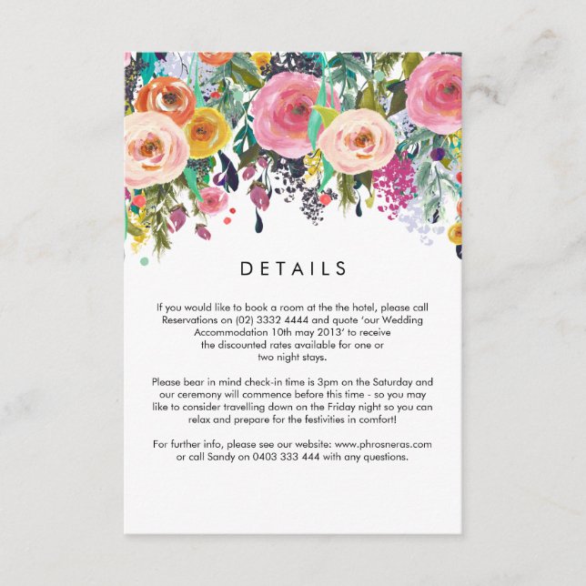 Carte Extraordinaire de détails de mariage dans le (Devant)