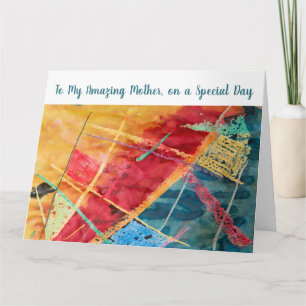 Carte Extraordinaire Mère Amour Moderne Aquarelle tendan