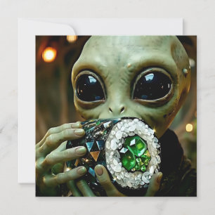 Carte Extraterrestre Alien et Sushi Cristallin Vide