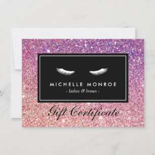 Carte Eyelashes avec Parties scintillant violet/rose car