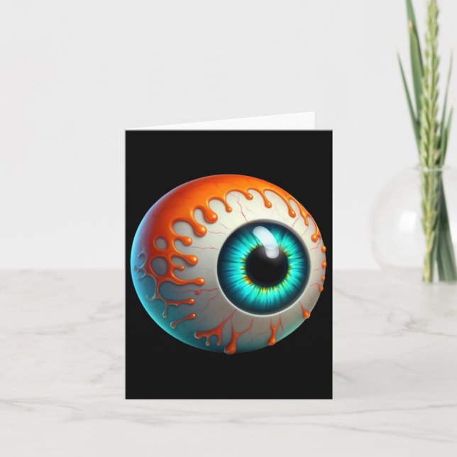 Carte Eyell humain mince Déplaisant Halloween Funny Lazy (Devant)